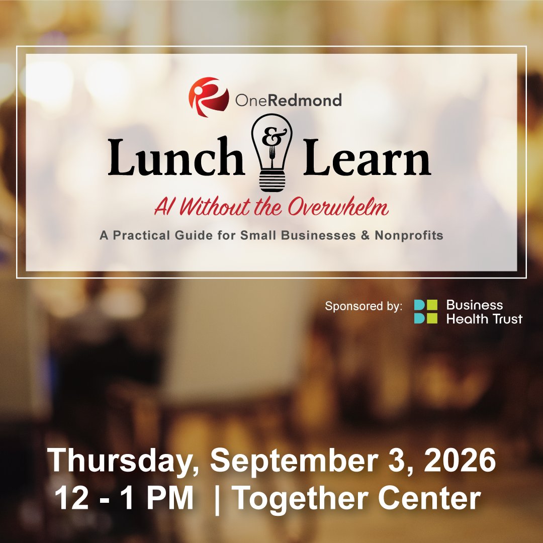 OneRedmond's tweet photo. AI is everywhere. But which tools are actually worth your time?
If you’re a small business or nonprofit trying to figure out where AI fits into your work, join us Thurs, Sept. 3: 12–1 PM @ Together Center for AI Without the Overwhelm.

Space is limited: https://t.co/UjoaG2N9b9 https://t.co/2y1BEaLFYo