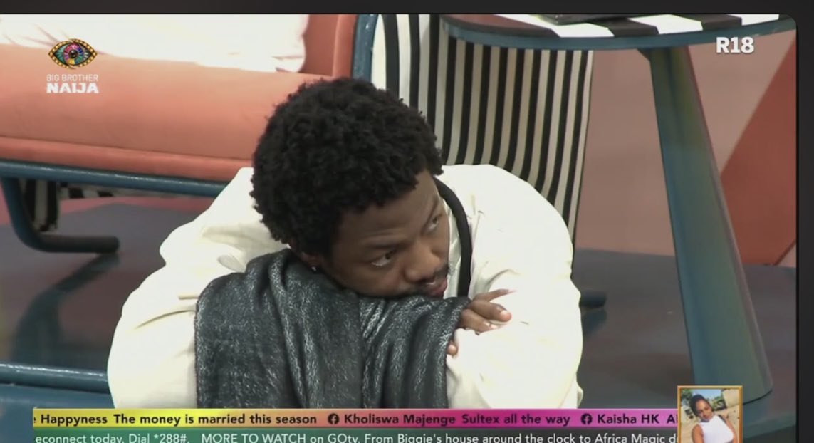 Ebyfyn's tweet photo. @BBNaija  Aikou is Ill there should be an exception, he shouldn’t sleep on the floor. This is madness 

GET WELL SOON AIKOU 

#BBNaija #Aikou https://t.co/SAgz32keUG