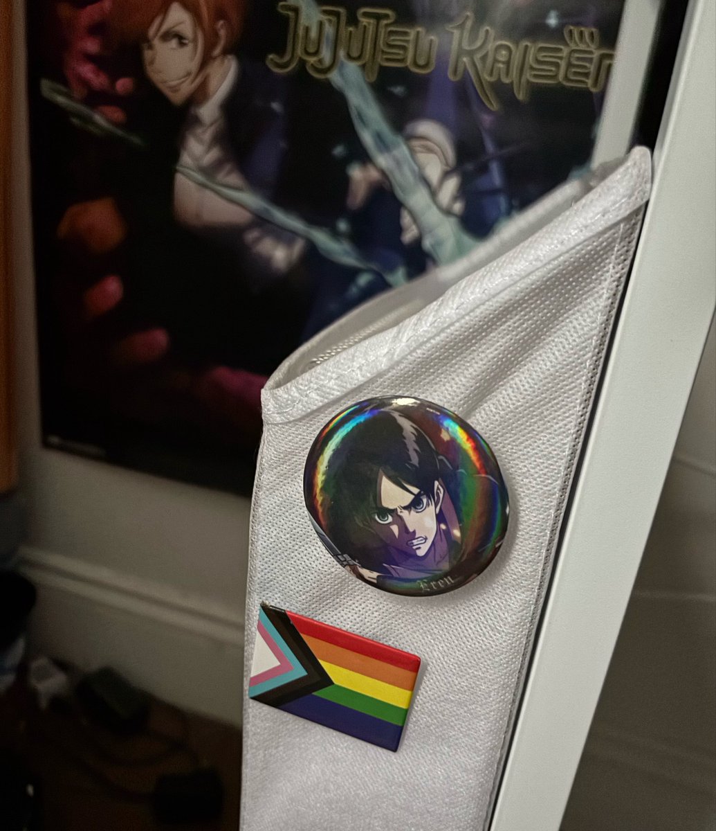 idiginbutt's tweet photo. eren and lgbt flag https://t.co/4nuqxbVRwT