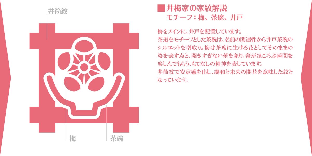 satousiro's tweet photo. 《無償家紋ロゴ企画》
青田  #aota20420 さんのキャラクターの家紋を作らせてもらいました！
モチーフの逸話や茶道とキャラクターの性格などを合わせさせていただきました🍵💐✨
ありがとうございました！ https://t.co/g5nZ6I5MAT