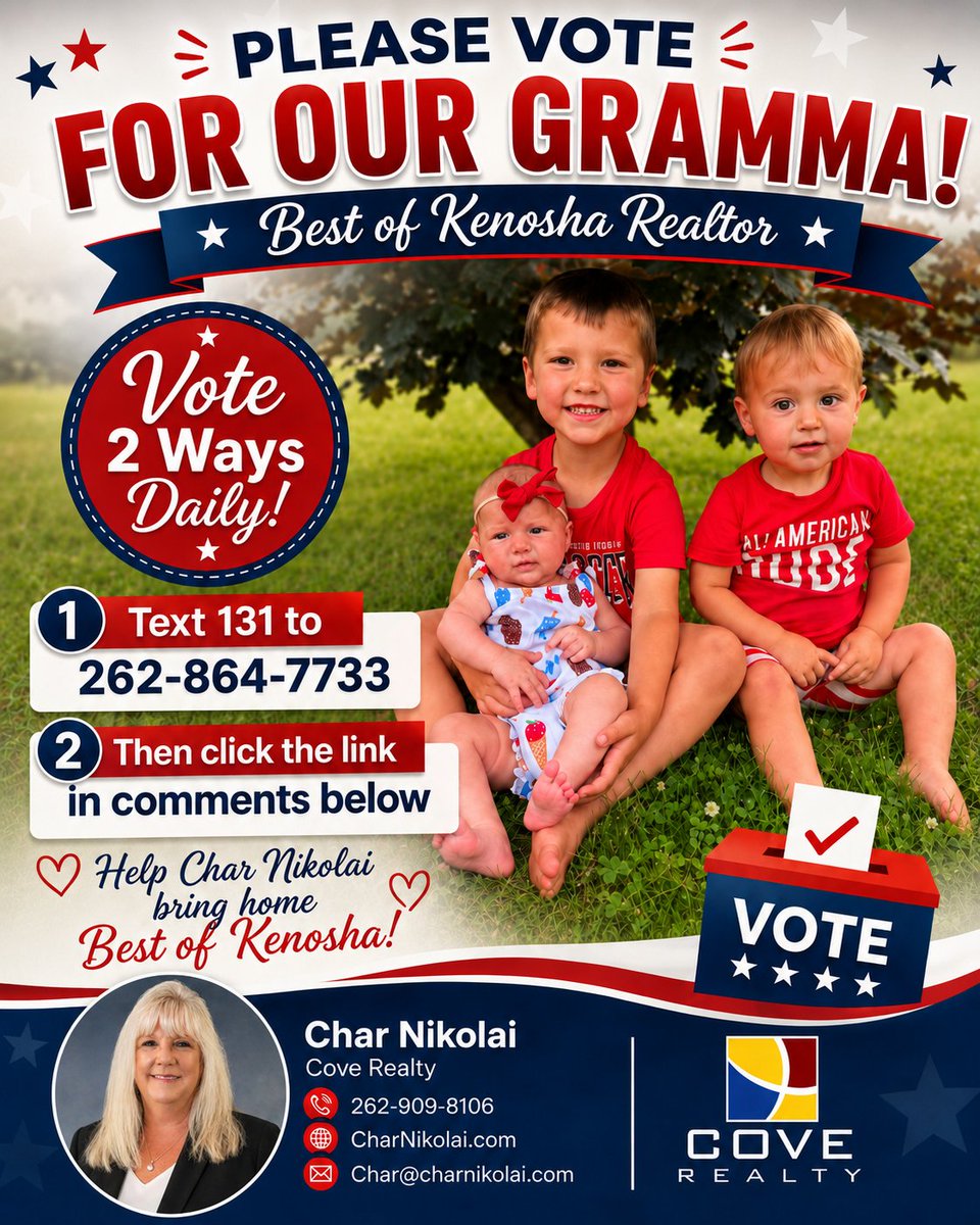 CharMazing1's tweet photo. Vote 2 ways Daily! Text 131 to 262-864-7733 and then click the link below in comments to vote online.  
🙏 https://t.co/oc43lBqV6k
