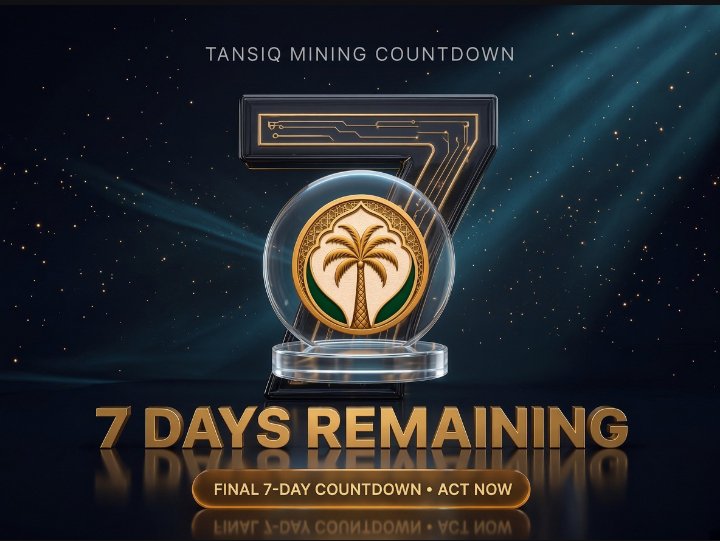 TansiqGroup's tweet photo. ⚠️ THE FINAL 7-DAY ! ⌛?

Officially down to the LAST 7 DAYS before $TANSIQ token mining ends!

Who's still stacking #TANSIQ ?👀 https://t.co/uEDt9NF0nm