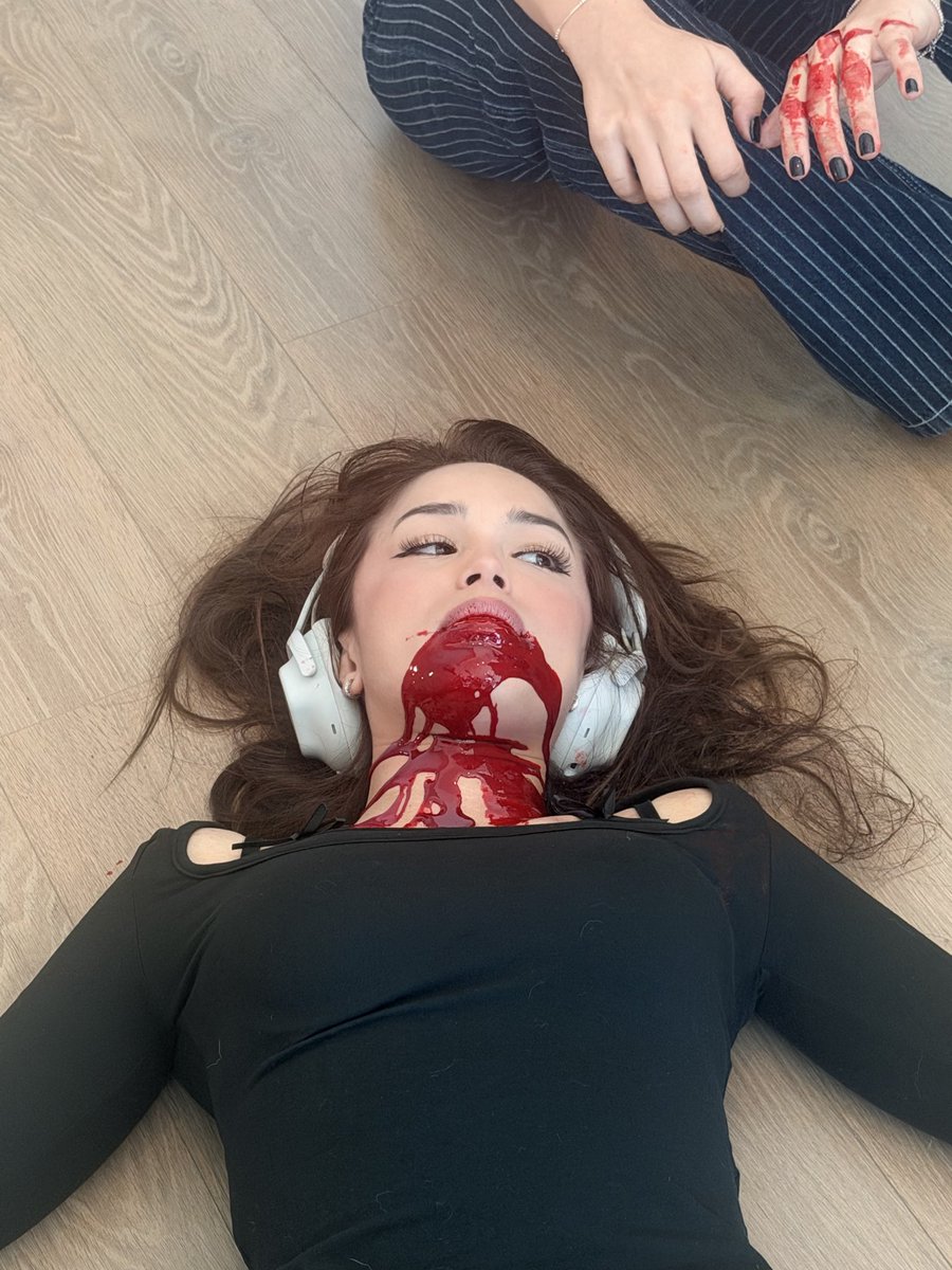 Valkyrae's tweet photo. Achieved a dream of dying in a movie today :) https://t.co/iVX6p7hkA4