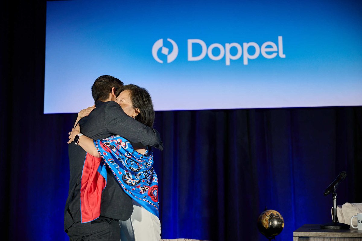 KevinTian00's tweet photo. That’s a wrap on H2 @doppelhq CKO in my hometown of Boston!

@rahul_madduluri and I talk about this every year, but it’s incredible to see how much bigger the event gets each time we do it. We’ve welcomed more than 130 new Doppelgangers since our last CKO in February of this year.

Huge thank you to @TheValuesVC for joining us, and to the entire Doppel team for the energy, collaboration, and commitment throughout the week.

And a special thank you to Bobby Ford, @alyssa_c, Rosa Andrews, MSHR and the marketing team for not only planning the event, but for an incredibly well-executed surprise: bringing my mom on stage. This was a special moment she and I will never forget.

I’m immensely proud of what we’ve been able to accomplish in four+ years, and even more excited about what we can accomplish in the next four. Here’s to more baseball games, growth, and Doppel Magic.