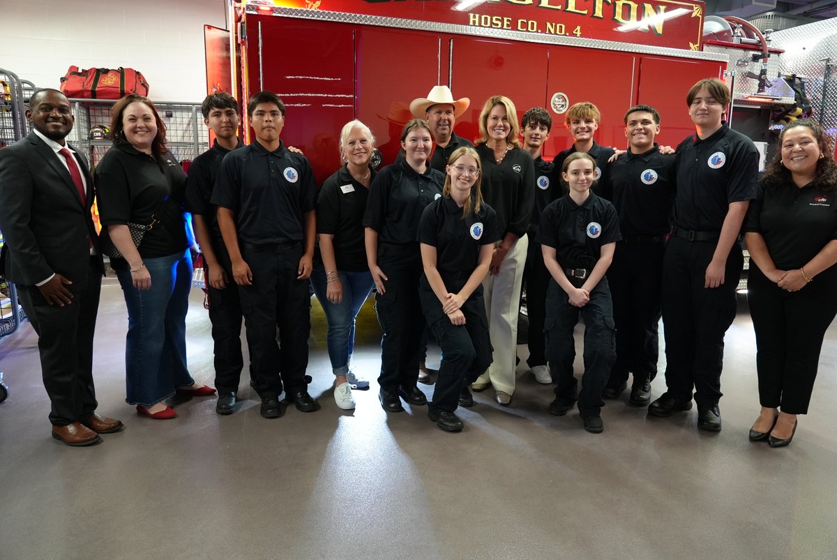 CFBISD's tweet photo. The future of firefighting starts tonight! 🚒🔥 We celebrated the grand opening of Creekview High School’s brand-new Fire Academy space. This state-of-the-art facility gives our students the real, hands-on training they need to become tomorrow's heroes. View more photos here: https://t.co/kX4gXO5Iuc