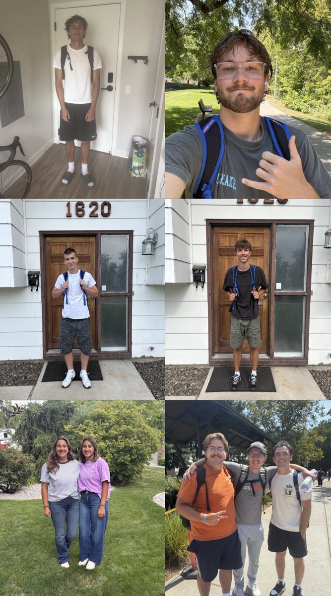 BroncoEquipment's tweet photo. Happy 1st day of school to our undergrads! Front row students- well mostly… Here’s to a great year ahead! #STUDENTmanagers https://t.co/DQFeJeMBLC