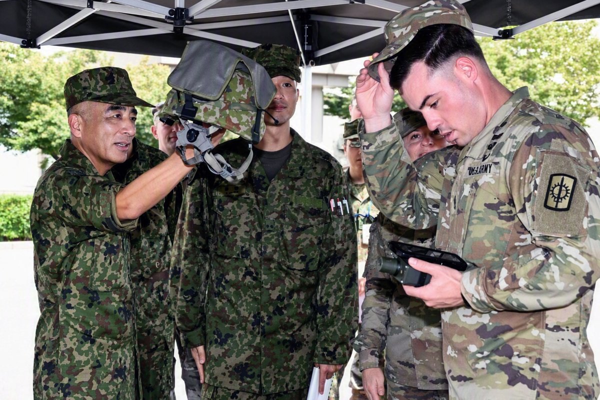 JGSDF_pr's tweet photo. 🇯🇵🇺🇸德永陸幕副長は、８月２０日、米戦争省戦争次官補代理事務代行のシモンズ・ブラウン氏及びＵＳＡＲＰＡＣ副司令官オカムラ少将と懇談を実施しました。この際、大量破壊兵器への対応に係る日米の連携強化の方向性について意見交換しました。
また、同懇談の前日である８月１９日、シモンズ・ブラウン氏ら一行は、大宮駐屯地に所在する陸上自衛隊化学学校を訪問し、陸上自衛隊が保有する１８式個人用防護装備等について説明を受けるなど、専門家交流を通じて相互理解を深めました。
#陸上自衛隊 は、日米同盟を基軸として、これまで築いてきた米国との関係の更なる発展・強化を図って参ります。