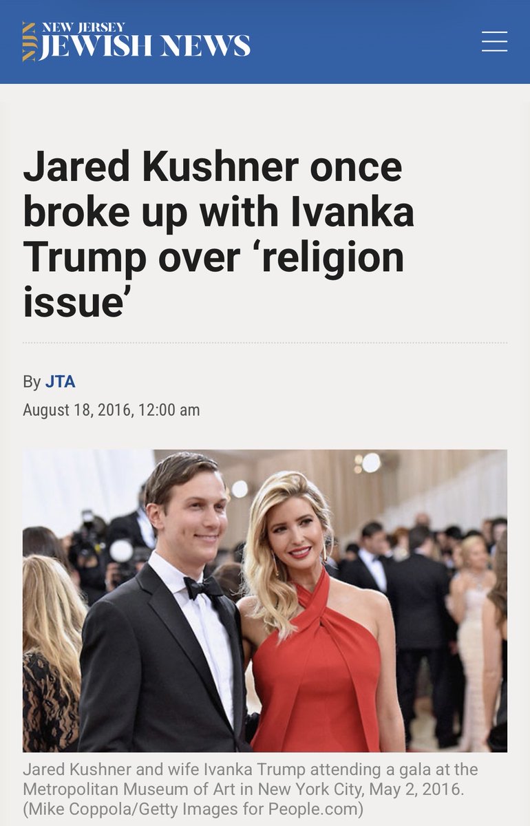 CabdiraxmaanJ19's tweet photo. @infolibnews Ivanka Trump whose conversion to Judaism was blessed by the Israeli chief rabbi who called black people “ monkeys”⬇️ and whose Jewish husband. Jared initially broke up with her for not being Jewish ⬇️ https://t.co/6xhByWxJmt