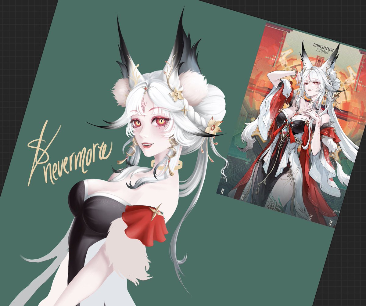 nevvvermorre's tweet photo. Finally started on the clothes 😖 
Is it bad that I’m simping and she’s not even done?
#wip #hsin #wuwa https://t.co/8Ei3Wghyip