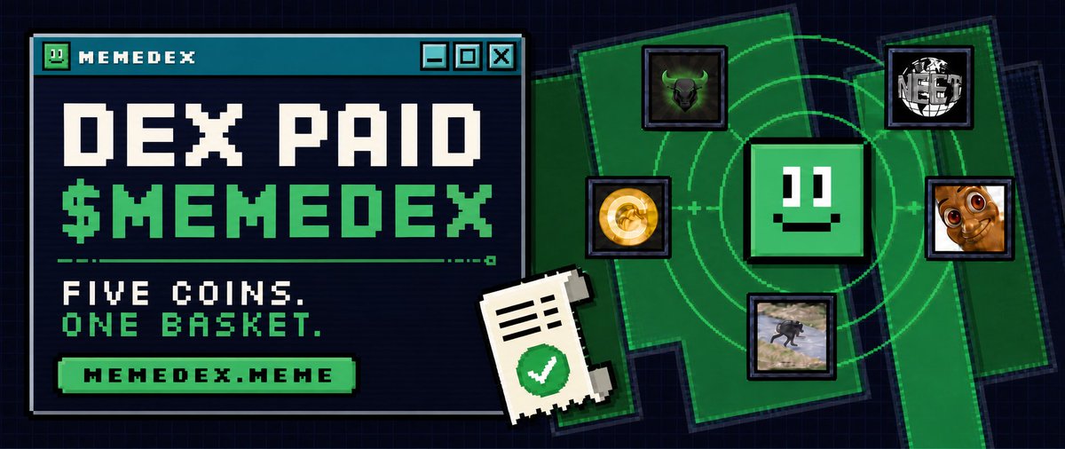 mdxsol's tweet photo. Dex is paid!

Fees are claimed hourly and accumulated until 50 SOL is ready for distribution. Then 10 SOL of each of $ANSEM, $CATE, $NEET, $TRIPLET, and $JIMOTHY is bought and distributed pro rata to eligible $MEMEDEX holders. https://t.co/h0IsNkeMB6