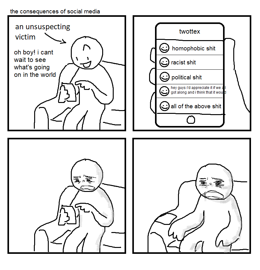 spicyguy78nine's tweet photo. the context to the picture in the last post is a crappy comic i made in 2024 when my drawing tablet wasn't working and i decided to make a comic about twitter using my mouse https://t.co/80CGkMbrgy