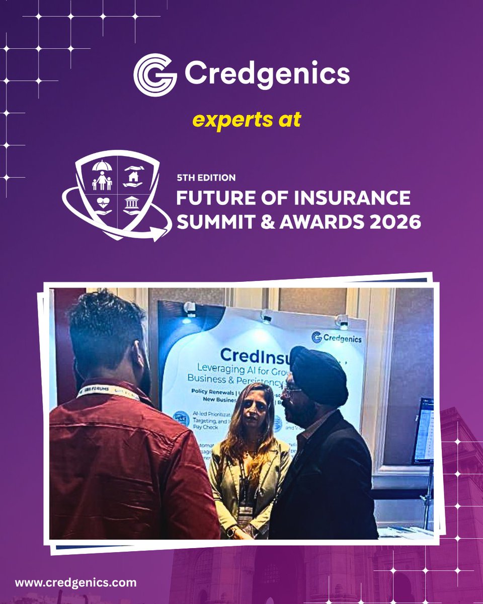 credgenics's tweet photo. At Future of Insurance Summit &amp; Awards 2026, with CredInsure by Credgenics, the AI-powered insurance platform, we showcased how insurers can connect &amp; orchestrate customer journeys across policy lifecycle.

📌 For more details, visit https://t.co/7VQqBfuLr3

#InsuranceInnovation https://t.co/U0T5aGLvgV