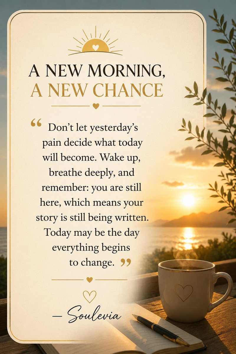 Soulevia's tweet photo. A New Morning,
A New Chance 💯 https://t.co/VPRBd6RbI2