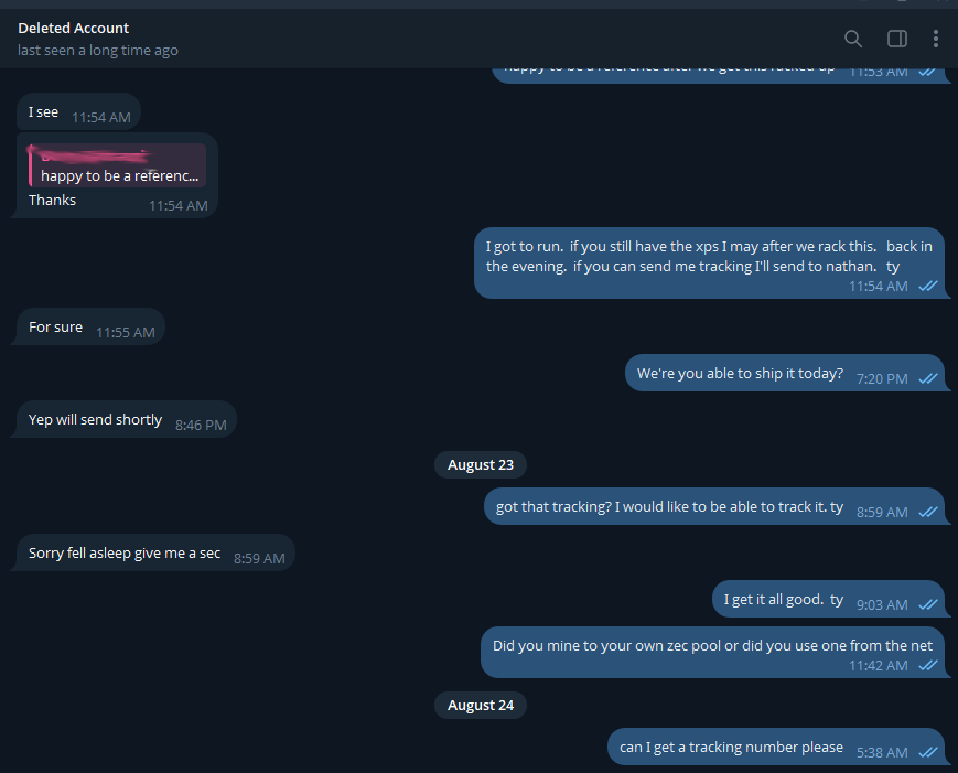 MultiCloudNews's tweet photo. @MattMiner0 @MiningRabid Scammer went totally dark after I paid him $800.  Be warned. https://t.co/xNDrBHwcAQ