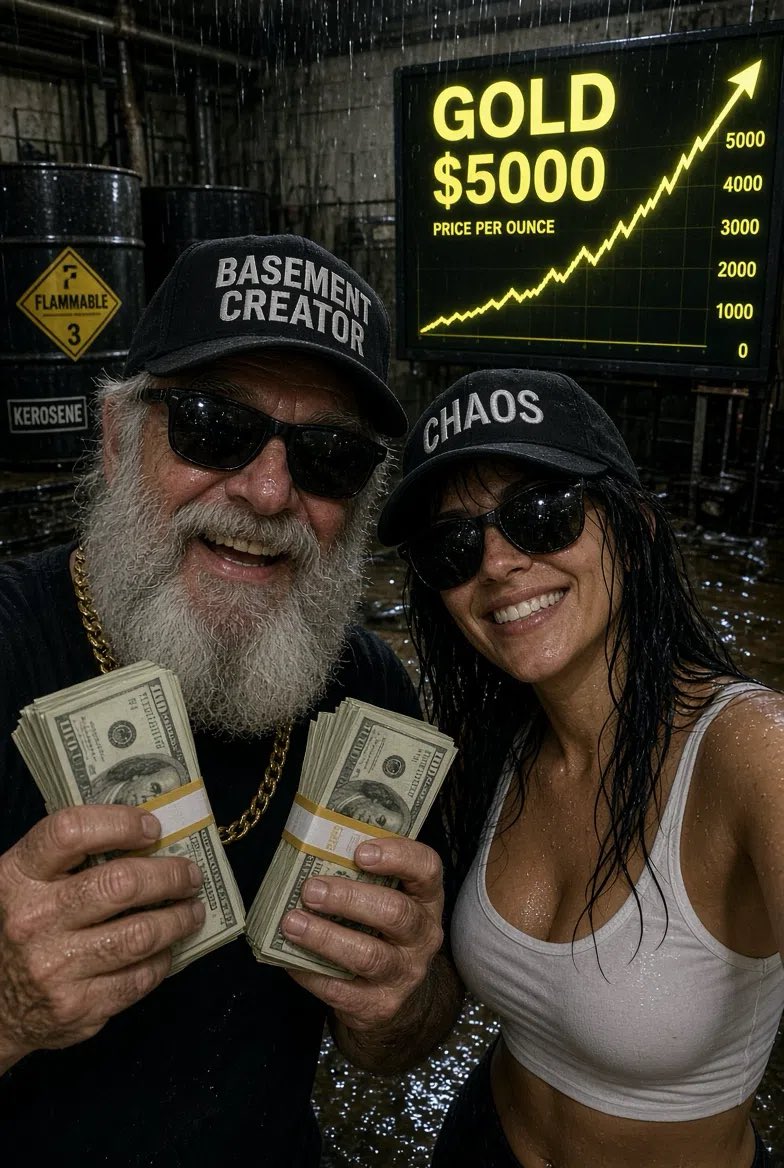 TheKeroseneTime's tweet photo. Holy fuck my bald skull.

Just got the gold correction.
Someone at the Central Bank is shaking in their bunker, but Grandpa is already sitting on a barrel of kerosene and laughing.

Gold is hitting 5000 today.

No jokes. No doubts.
This isn't a prediction. It's an urgent leak from the basement.

Socks on the rocket. Kerosene is burning. The world is not ready.

🧢🛢️🚀📰