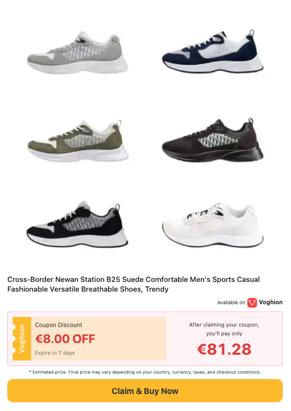 Marktz6j's tweet photo. Cross-Border Newan Station B25 Suede Comfortable Men's Sports Casual Fashionable Versatile Breathable Shoes, Trendy
New to Voghion? Download the App &amp; Get €99 in Coupons!

https://t.co/PXAaSrlTiR https://t.co/GusPpDPlyF