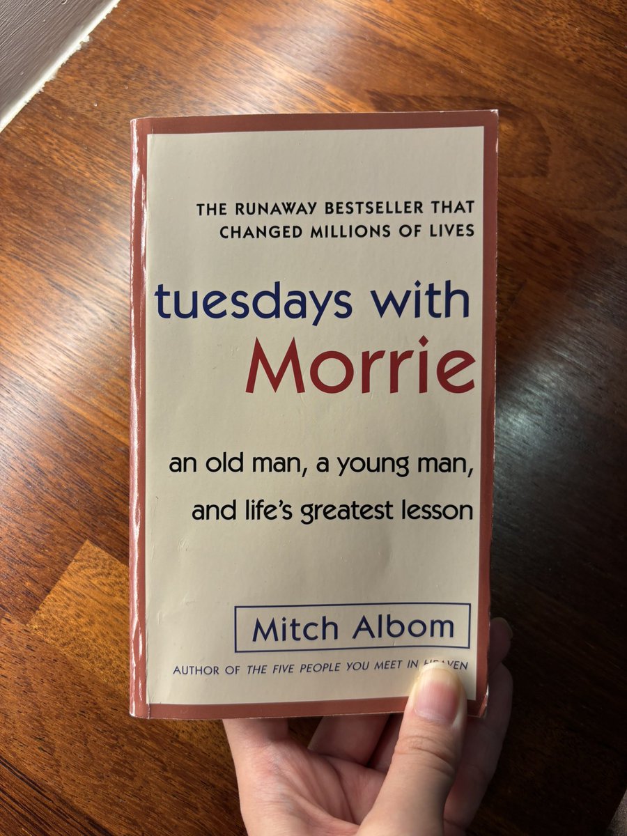 fairflan's tweet photo. currently reading: tuesdays with morrie by mitch albom https://t.co/jmOw8NR7Cv