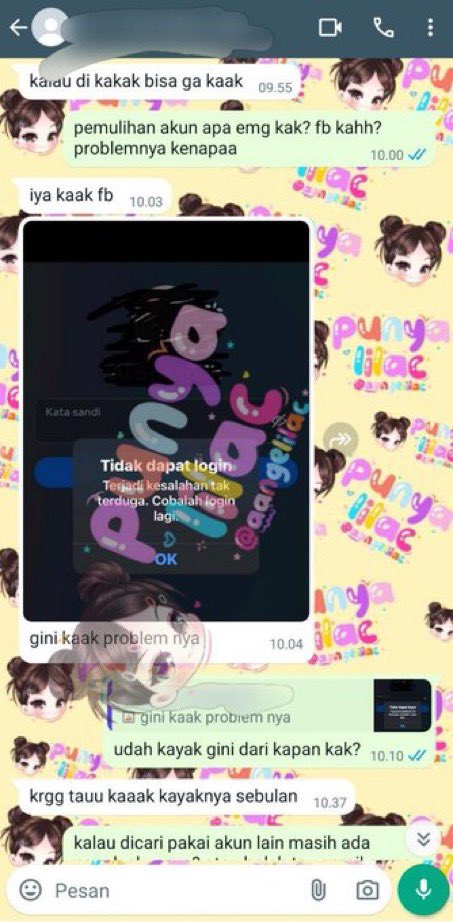 grouyle's tweet photo. good afternoon everyone✨
aangelilac siap menerima semua keluh kesah kalian di sosial media

jasa pemulihan akun
- instagram, whatsapp, x, gmail, tele, youtube, google, game, steam, dan lain sebagainya

jasa hapus akun
- facebook, tiktok, line, sadap wa, lacak lokasi, hack akun

fsr? whatsapp di bio yaa.