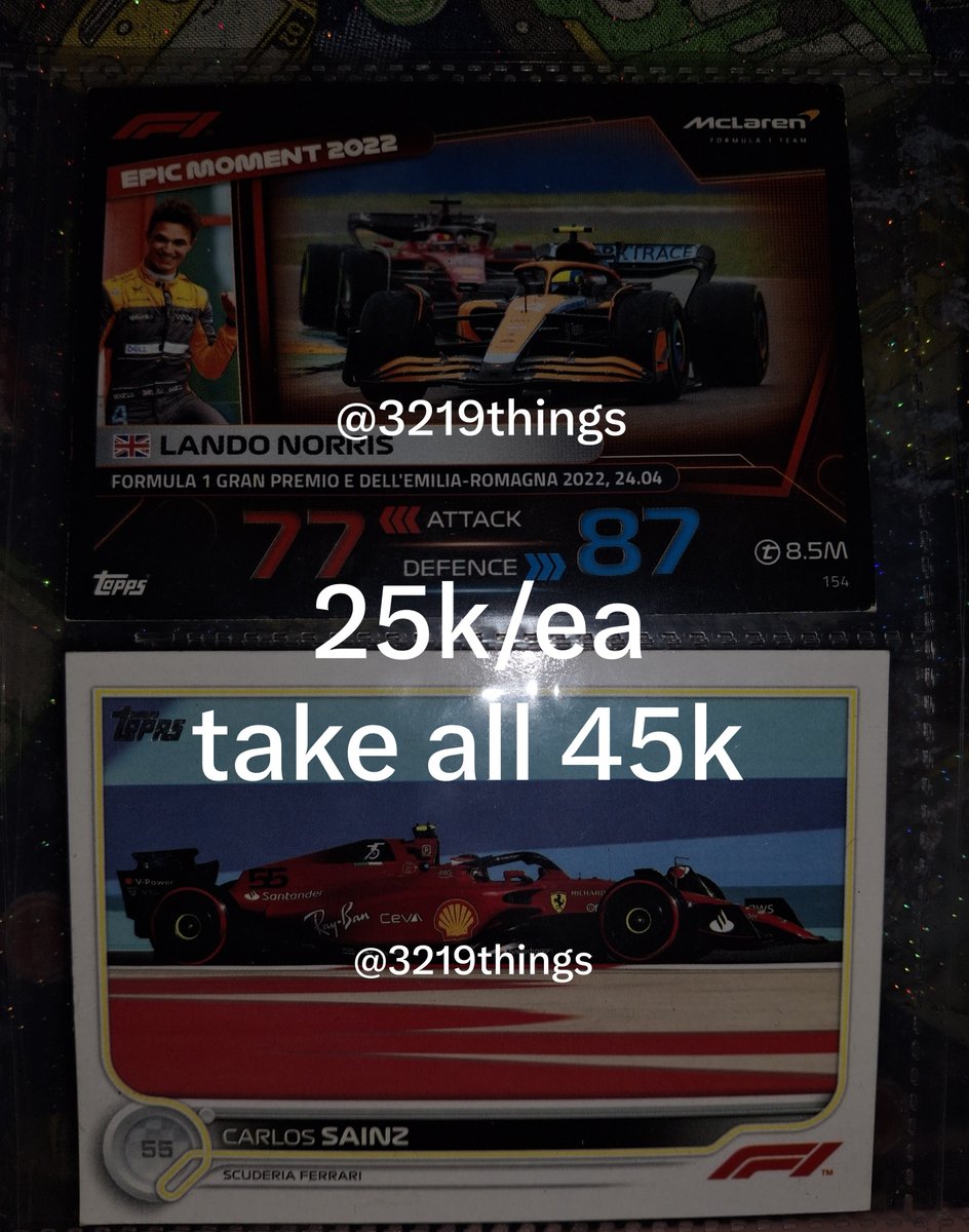 3219things's tweet photo. wts aab riiize &amp; F1

- turbo attax topps lando norris &amp; carlos sainz 2022
- pc photocard etude eunseok &amp; trading card riizng day sohee

exc adm, bisa keep event with dp &amp; splitpay

tags. riize eunseok sohee carlos sainz lando norris mclaren ferrari #zonauang #zonajajan https://t.co/GbXXaCqJhi