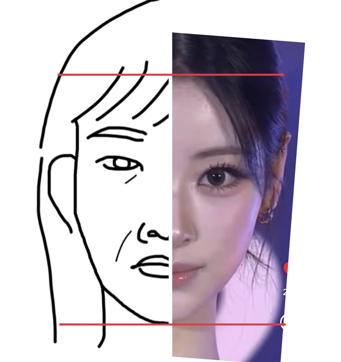 omonaga_life's tweet photo. 私がやってる地獄の趣味

・正面顔の美女と自分の正面顔の位置を揃え、自分の骨格がいかに狂っているかを観察する https://t.co/lMQu3CvMHY
