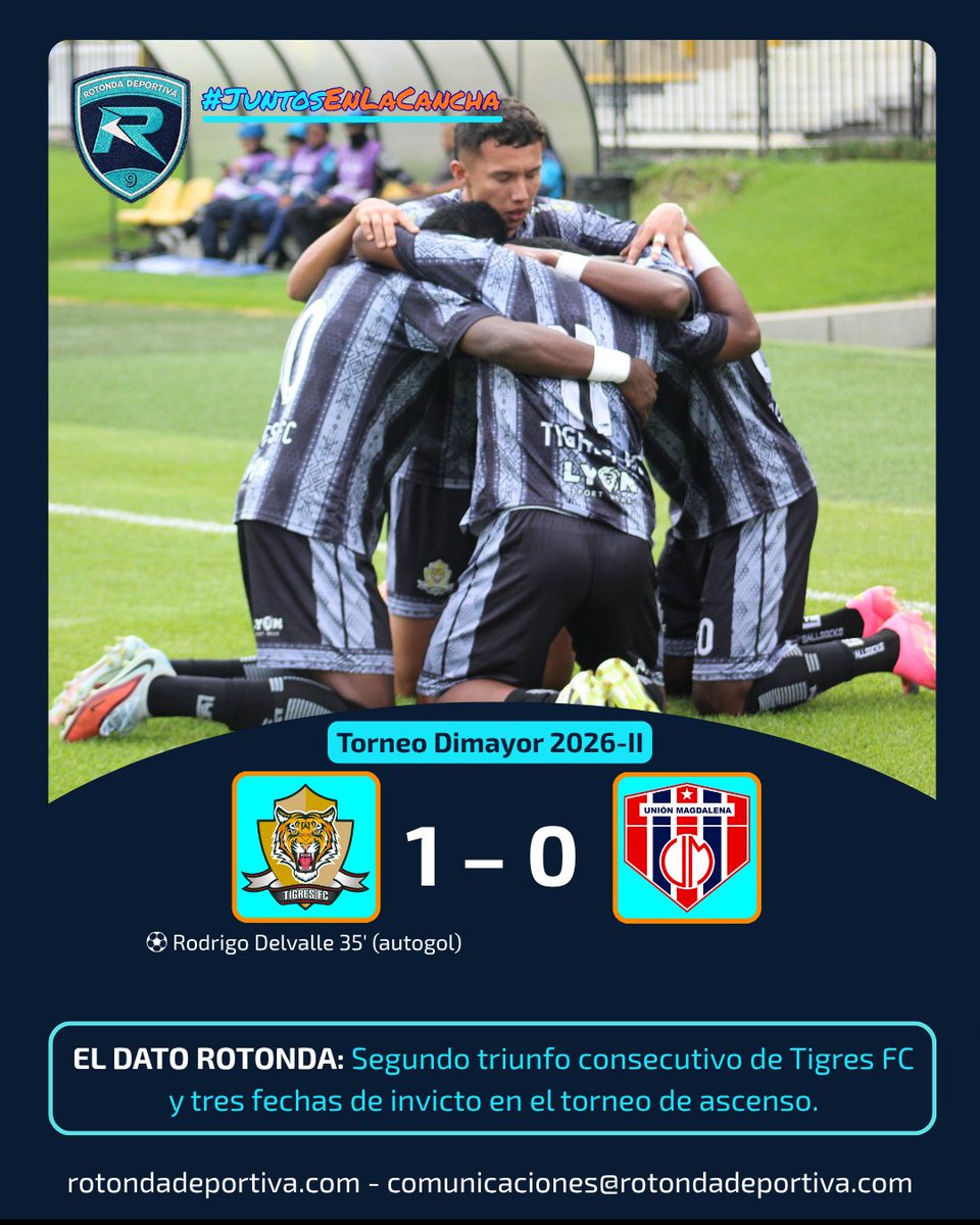 RotondaDepor's tweet photo. #JuntosEnLaCancha ⚽

#TigresFC le ganó a #UniónMagdalena por el Torneo Dimayor 2026-II en Metropolitano de Techo.

https://t.co/smh2cpK04D

#futbolcolombiano #labsiseve https://t.co/ykqrNAE0ON