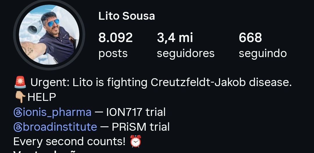 FDeboraSilva's tweet photo. @NBCNews @lito

#lito #SaveLito #CreutzfeldtJakob #PrionDisease #ClinicalTrial #maydaylito #Helplito 🇧🇷🆘 https://t.co/h67F9jJ7zj