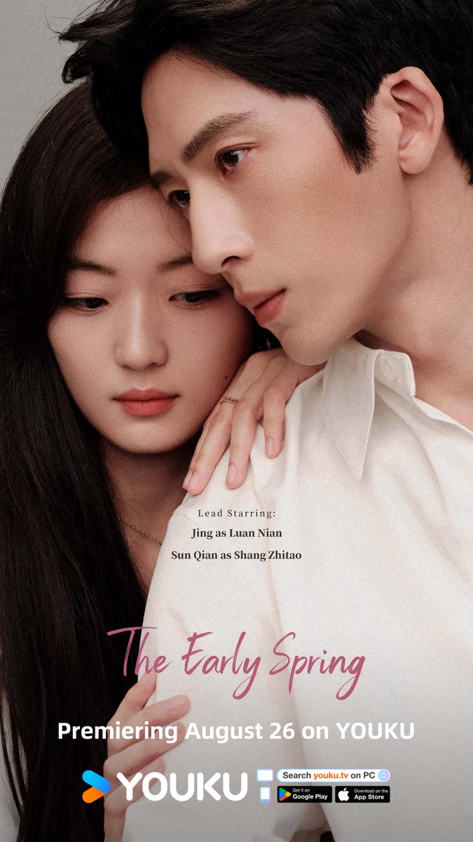 YoukuOfficial's tweet photo. #TheEarlySpring Closer with every step, hearts beating faster. Coming to YOUKU on August 26 at 12:00 PM (GMT+8). Stay tuned!
Lead Starring: Jing #JingBoran #SunQian

#早春晴朗 #井柏然 #孙千（按姓氏笔画排序）

#YOUKU #优酷 https://t.co/L6V43veltj