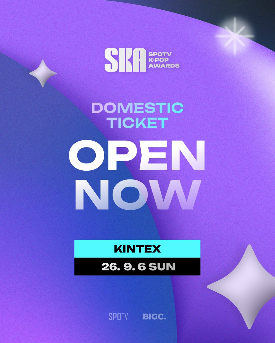 bigc_kr's tweet photo. SPOTV K-POP AWARDS
✨국내 티켓 OPEN NOW✨

K-POP을 중심으로 다양한 장르와 개성을 지닌 아티스트들이 한자리에 모이는 바로 이곳 2026 SKA🔥 지금 바로 예매하세요!

📅티켓 판매 일정: 2026.08.25 (화) 17:00 ~ 09.04(fri) 23:59 (KST)

🎫국내 티켓 예매하기🎫
https://t.co/Znc4s2zvZI

🎟️ Global Ticket🎟️
https://t.co/7FUeLIylKm

📍KINTEX
2026.09.06(SUN)

@ska_spotv #SPOTVKPOPAWARDS #SKA #BIGC #빅크 #ビック