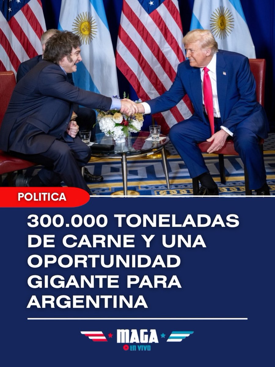 Tv_Libertaria's tweet photo. 🐮Estados Unidos admite MÁS CARNE Argentina♥

✅Gracias a la excelente relación entre Javier Milei y Donald Trump, se podrá exportar 300.000 toneladas MÁS de CARNE‼️ https://t.co/U1gq6abRGl