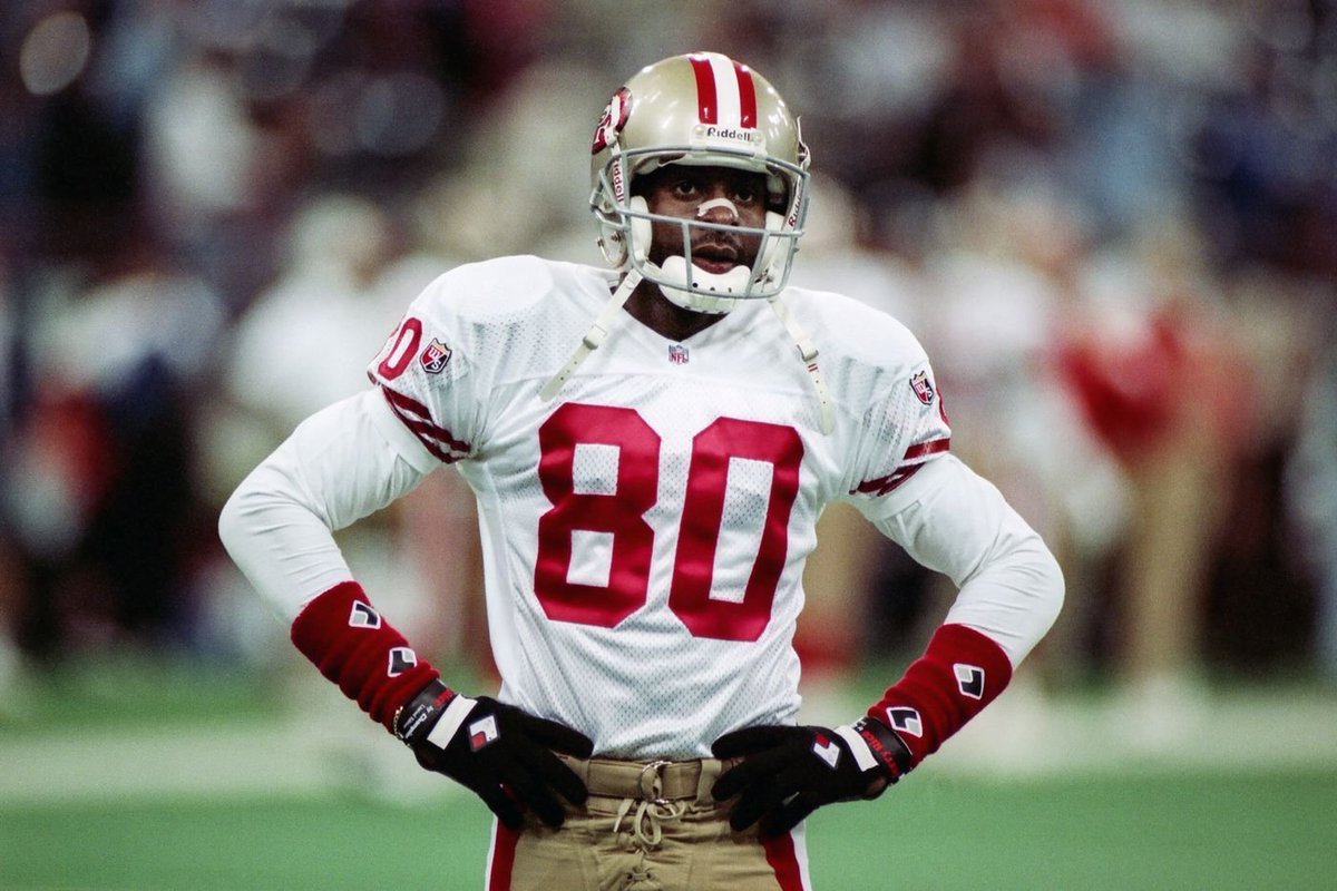 nflrums's tweet photo. 🚨🚨 20 years ago today #49ers Jerry Rice signed a 1 day contract with the #49ers to RETIRE with the team.

THE GREATEST WR OF ALL TIME https://t.co/sJ0DdT8T3n