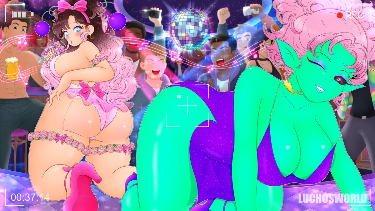 luchosworld's tweet photo. It’s been a while! ^^ Also here’s a karaoke night commission!! Thank you @Lushray30 for your support!! 💞 #artistsontwitter #lewd #anime #nsfwtwtًًًٌٌٍِّ #OC https://t.co/XXL3ZUNX8e