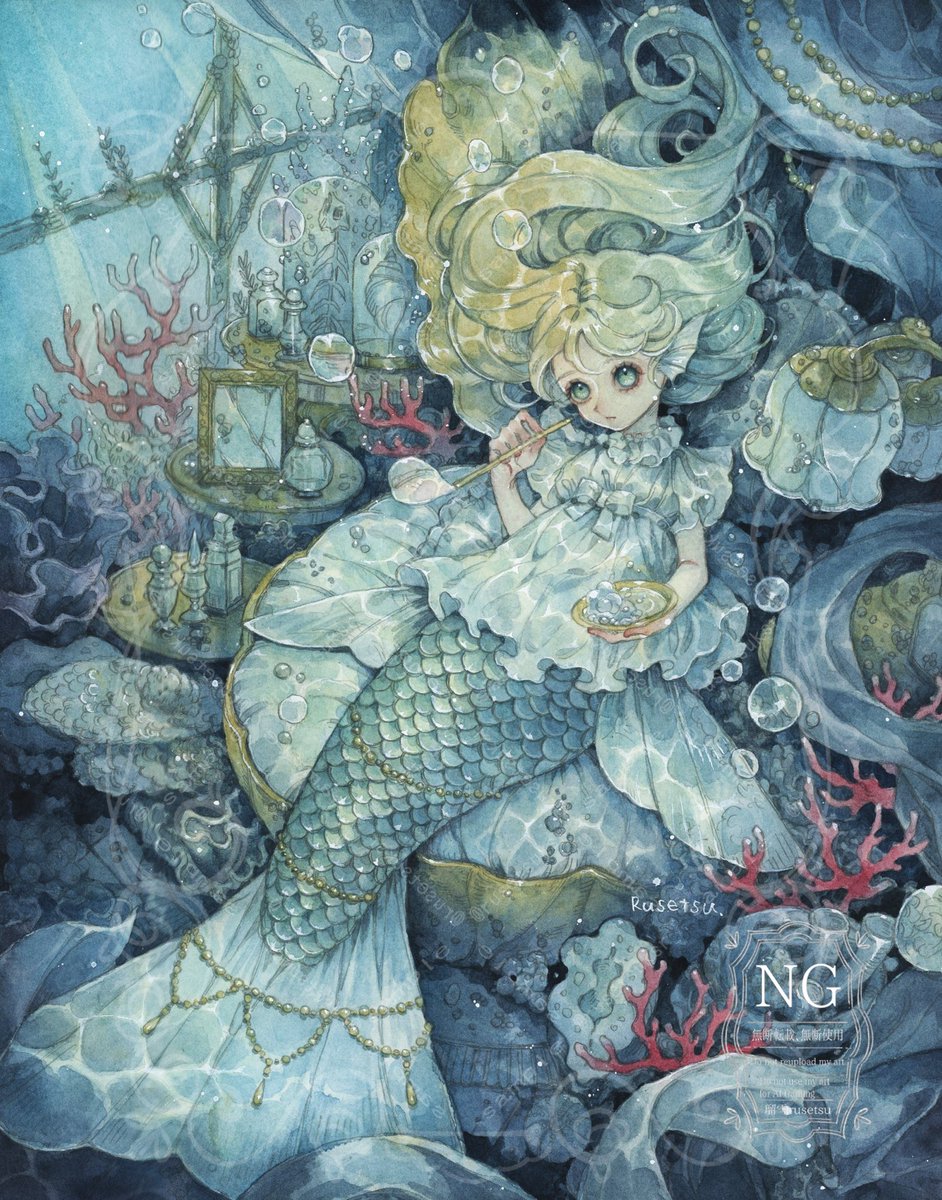 rusetsuksr's tweet photo. 「泡、想う」
2026.8
#水彩画展_夢幻泡影 https://t.co/KTDft4mmz6