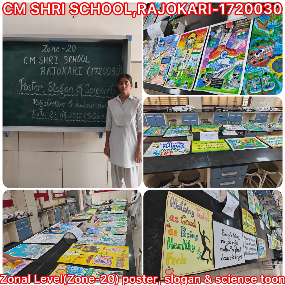 SRajokari's tweet photo. 🔬✨ Zonal Level Science Activities – Zone 20 ✨🔬

Creative minds in action! Students showcased their scientific ideas and creativity through Poster Making, Slogan Writing &amp; Science Toon. 🌱💡🎨

#Science #ZonalLevel #Zone20 #ScienceActivities #StudentCreativity #CMShriSchool https://t.co/T12tifEOVu