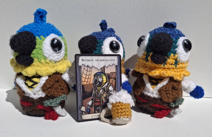 TisMutiny's tweet photo. Each Kickstarter Campaign, we have pledge levels where you can get your own crochet plush.   Follow our Kickstarter campaign so you can get your Byron Herrington plush early!  https://t.co/xYNpFfcO5K https://t.co/RyW823jC4W