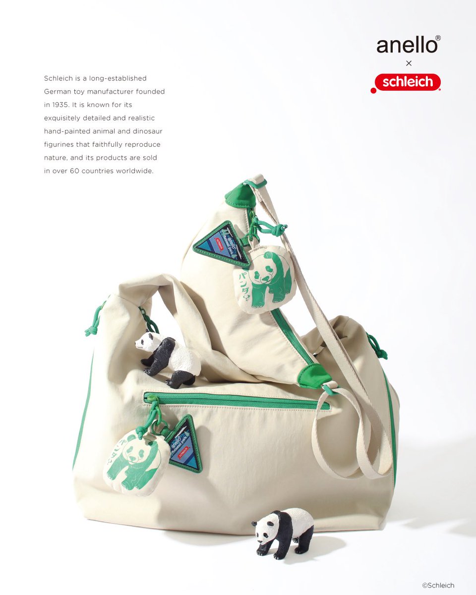 official_anello's tweet photo. ども心を忘れない、
すべての大人たちへ。

ドイツの老舗玩具メーカー
『Schleich（シュライヒ）』と、
 『anello®』がコラボレーション💫

架空の国立公園、
“anello® National park”を舞台に🌲
恐竜と動物が共通の世界観で共存する、
ユーモラスな物語を展開します🦖🐘🦕🦛💨