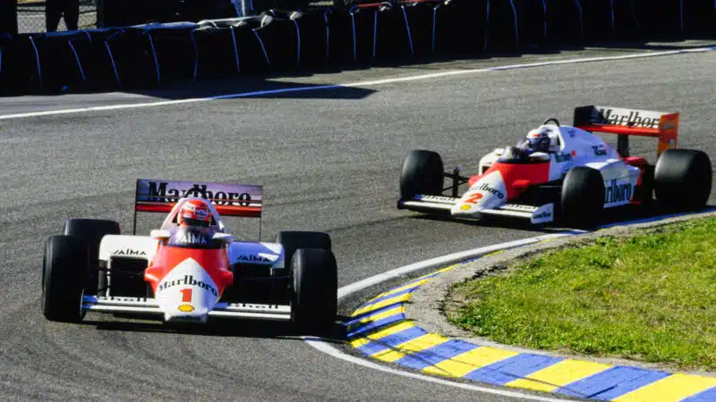 MsportXtra's tweet photo. #F1 #OnThisDay, August 25th 1985. At the old @CMCZtweets , @McLarenF1 scored a 1-2 finish as Niki Lauda won the #DutchGP ahead of teammate @Prost_official . @ayrtonsenna in the Lotus finished 3rd. https://t.co/RQYPl2QRSM #MsportXtra https://t.co/Ae4DAOuiIc