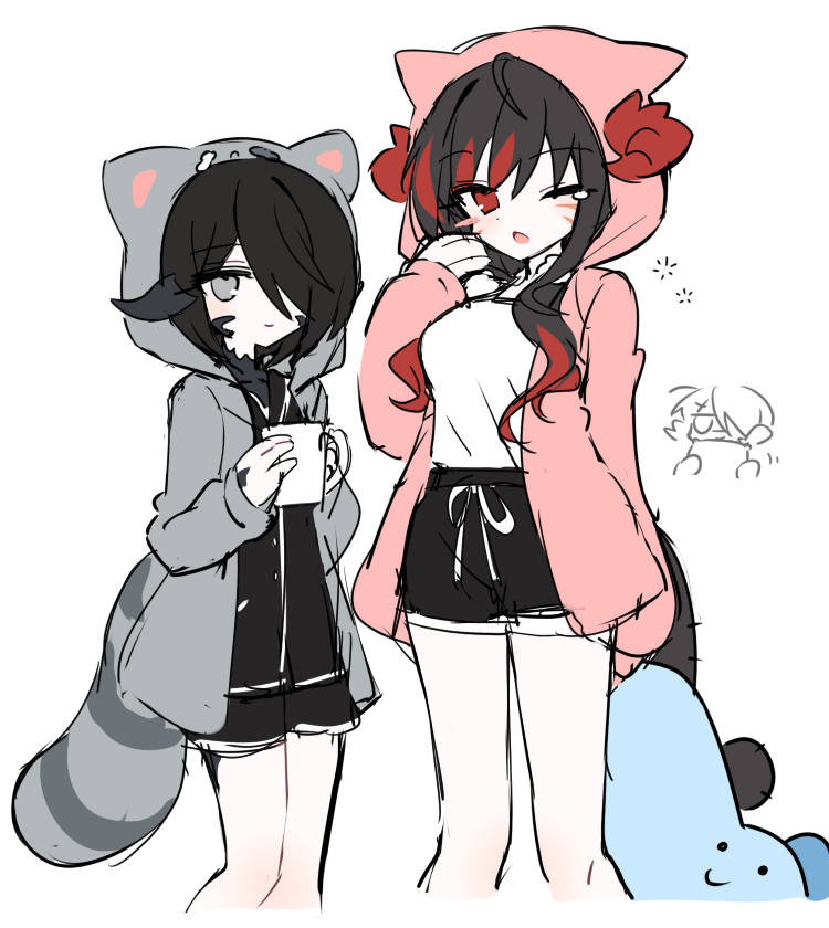 M0ru55's tweet photo. 🐈‍⬛🦝💤 https://t.co/69hWtPcwTA