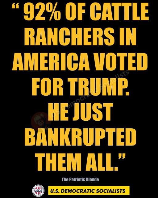 Grip313's tweet photo. #horsemeat #meat #cattleranchers #trumpbeef #beef #livestock #mysterymeat #cattle #dairy #farmers #ranchers #trump #stevenmiller #democrats #maga #epsteinfiles #iranwar #inflation #tysonfoods #rancher #stupidcountry #trumprally #USA #Patriots https://t.co/vABUc1dPrE