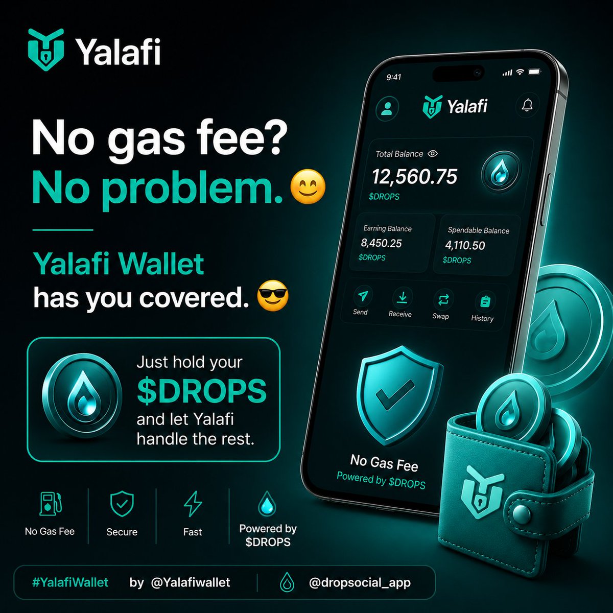 mineh_4714's tweet photo. No gas fee? No problem. 😊

Yalafi Wallet has you covered. 😎💧

Just hold your $DROPS and let Yalafi handle the rest.

https://t.co/AzJdyEZeTv 

Referral code: mineh 

#YalafiWallet by @Yalafiwallet
@dropsocial_app https://t.co/6F4KJZq40l