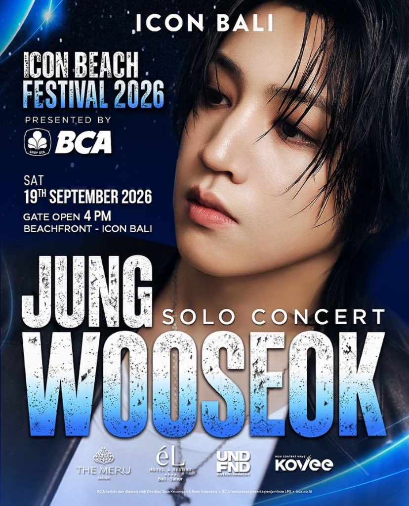 PentagonINA's tweet photo. [INFO] PENTAGON #WOOSEOK will come to Bali, Indonesia for ICON BEACH FESTIVAL 2026

📆 Sat, 19 September 2026
📍 ICON BALI MALL

https://t.co/xlZziaTbpp

#펜타곤 https://t.co/hOWx2uh7Lj