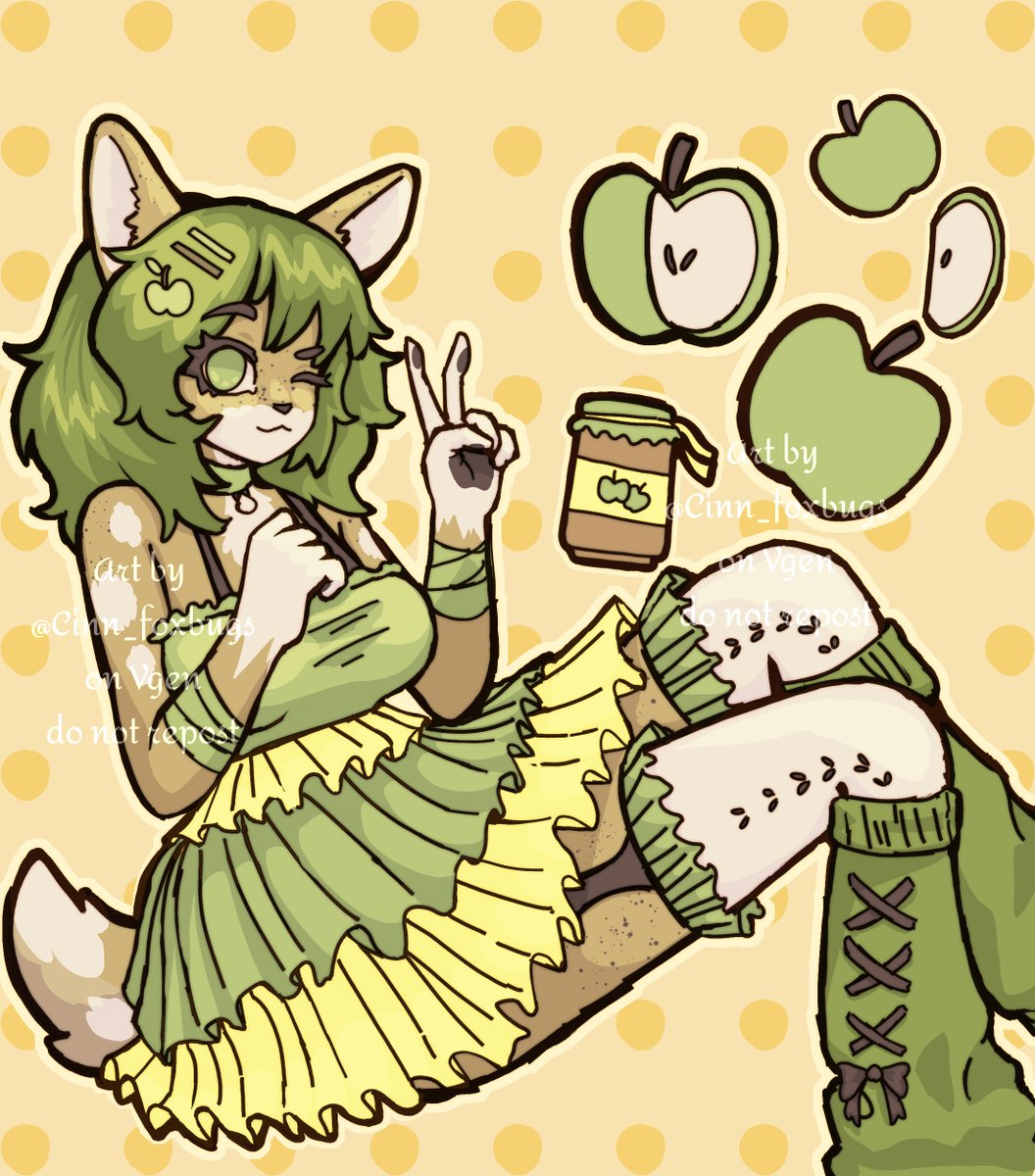 Cinn_foxbugs's tweet photo. Green apple bunnygirl  finished 
#furry #furryart https://t.co/TZdhNjstKo