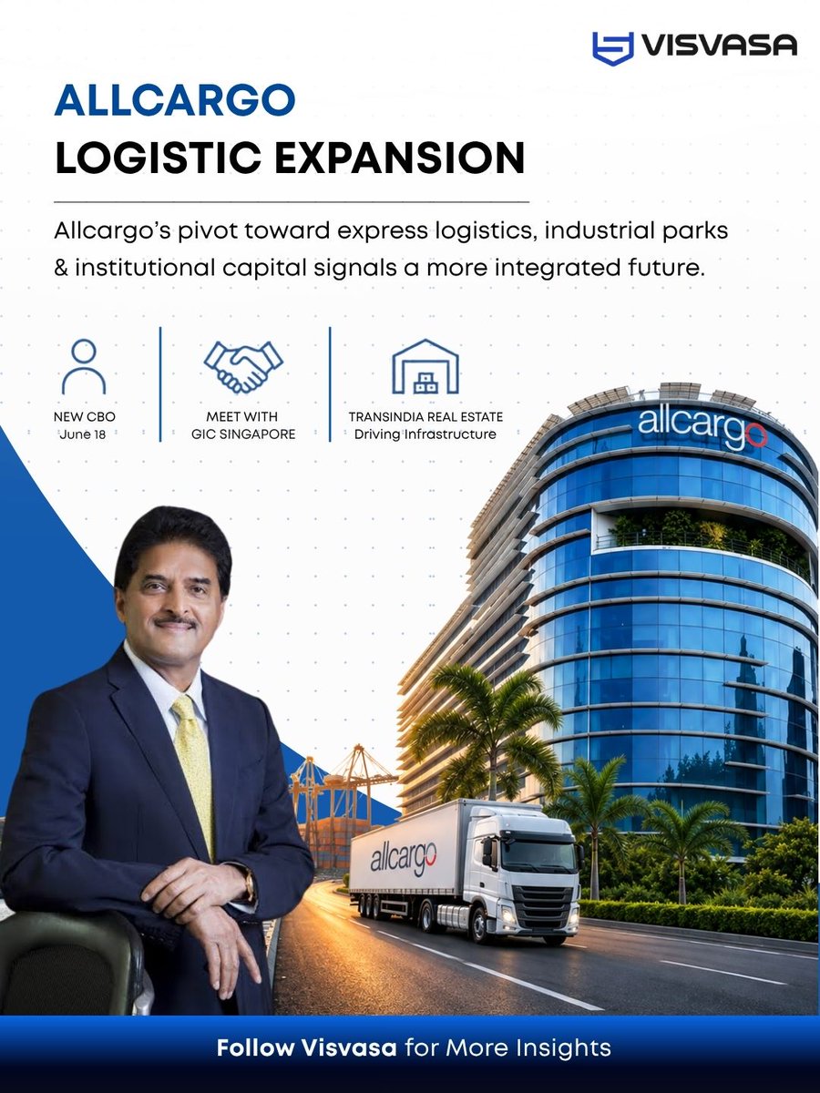 ParksVisva78720's tweet photo. @allcargogati latest moves signal a clear pivot: express logistics, industrial parks, and institutional capital are converging to shape India’s next logistics growth phase.
#LogisticsInfrastructure #IndustrialRealEstate #Allcargo #SupplyChain #ExpressLogistics https://t.co/DTSdgO7jYU
