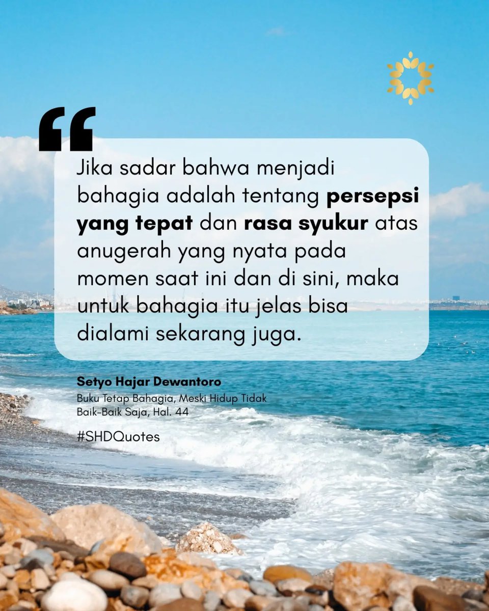 mataharipm's tweet photo. Bahagia tak perlu menunggu nanti. Sebab saat ini pun kamu bisa jika ada kemauan untuk punya persepsi dan rasa syukur yang tepat.

Bagaimana? Mau atau tidak?

Yuk, share ke yang lain agar bisa berbahagia detik ini juga.

#tipbahagia #shdquotes #happyquotes #setyohajardewantoro https://t.co/iXEIk3SrGp