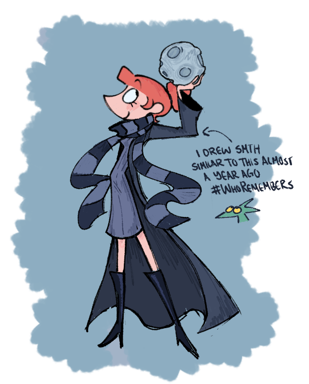 BreadBreadlx's tweet photo. I’ve been so burnt out lately🤧anyways heres lucy with  gru’s outfit. ok. https://t.co/8KpZ5V32Ro