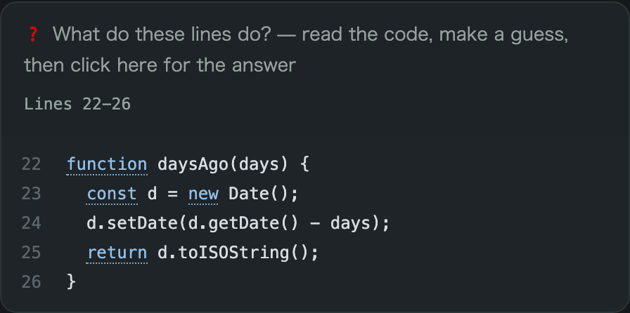 boboga777's tweet photo. [Open Source] I built a tool that lets you READ and REVIEW AI-generated code — even if you can't read code.

Vibe coding is everywhere now. Non-engineers (me included) are shipping real apps with AI. But there's a problem nobody solved:

"The AI wrote my entire app. I can't read a single line of it. Should I really ship this?"

That fear is justified. Independent testing found that roughly 45% of AI-generated code contains known security flaws (Veracode). We've all seen the incidents — production databases deleted, apps shipped with their user data wide open. The AI can build it. But there was no way for the person who asked for it to check it.

So I built one. It's called Code Interpreter (コード通訳), and it's open source as of today.

▼ What it does

It splits your code into small "units of meaning" (a few lines each) and shows a plain-English explanation next to the actual code — like a bilingual book. Then you review each unit with three buttons:

✓ Looks right (this is what I asked for)
✗ Wrong (I never asked for this)
? Not sure

It's not a quiz. You're just answering: "is this what I wanted?"

▼ Every feature

- Press a file name → that file appears, already translated (translation is pre-generated, so it's instant)
- Risky spots — money, personal data, deletion — get a ⚠ Caution mark with an amber explanation of what could go wrong. A floating button tours only the ⚠ spots
- Hover any line of code for its one-line translation; hover keywords like `if` and `const` for hints
- Write free comments in ordinary language ("add a confirmation screen before sending")
- Your ✗ answers and comments are saved to a file. Tell the AI "fix the flagged items" in chat and it fixes them in bulk
- A verdict at the bottom: it turns green ONLY when every unit is marked ✓, every file was read, and nothing critical was detected
- When the code changes, all answers auto-expire — approvals of old code are never recycled for new code
- Learning mode: explanations are hidden, you guess what the code does, then click to check. Flashcard-style active recall — you actually learn to read code by reviewing your own app
- Works in English (--lang en) and Japanese

▼ The design principle I care about most

This tool never says "your code is safe."

Unread files are shown in red. AI explanations can be wrong, so the real code always sits right next to them. The verdict won't turn green while anything is unanswered or unverified. What it gives you is not reassurance — it's an honest record of what YOU reviewed and what remains unchecked.

Polished reports make people careless. So I built the opposite.

▼ Getting started (3 steps)

1. git clone (see README)
2. code-translate your-app --open --lang en
3. Your browser opens. From then on, just double-click the launcher file it drops in your folder

Works standalone or with Claude Code (~$0.1–0.3 per translation for a small app; unchanged code is never re-translated).

If you're vibe coding anything real — or reviewing what an AI or contractor shipped you — I'd love your feedback. Stars appreciated more than you know.

GitHub: https://t.co/STaK9oNqSj
English manual (with screenshots): https://t.co/AIqR1QZ2Ne
日本語マニュアル: https://t.co/ffuctJXSuX

#OpenSource #VibeCoding #AIcoding #BuildInPublic #ClaudeCode