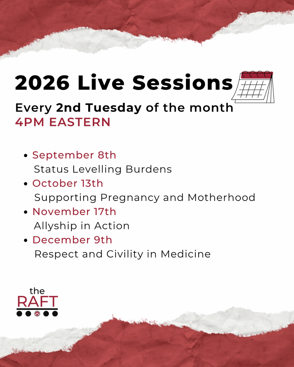 PEAKMD's tweet photo. The Raft Live Sessions return on Tuesday, September 8th, at 4 PM ET to discuss Status Levelling Burdens. In the meantime, if you have missed any of the past sessions or just want to catch up, log in to Circle to see all we’ve been up to.

 #WomenInMedicine https://t.co/mHHcicUM8p