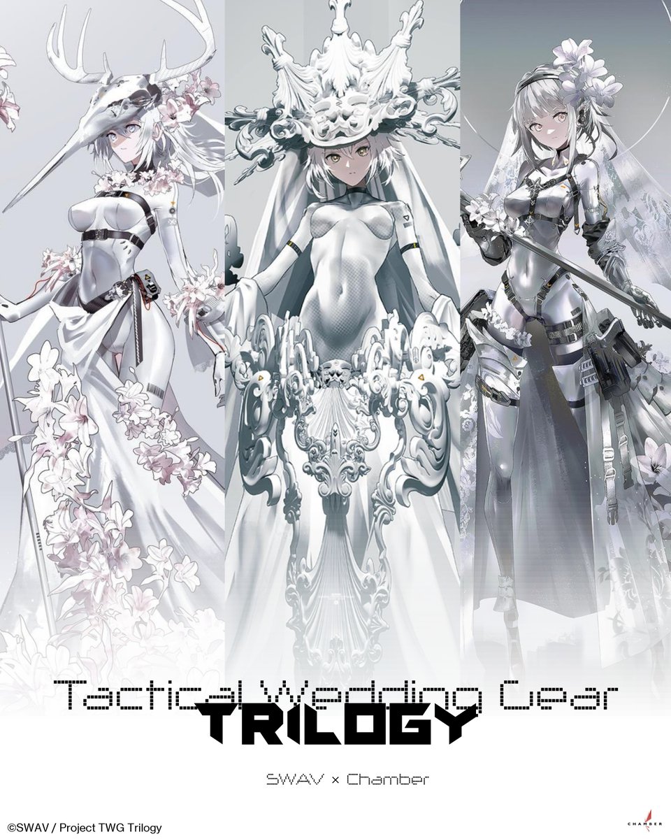 flatstudio_jp's tweet photo. ■NEWS
SWAVのオリジナルシリーズ「#TacticalWeddingGear」より、"Lily" "Platinum" "Ex"の3体のフィギュア化が決定！
「Tactical Wedding Gear / TWG Trilogy」として、Chamberさん（@Chamberartscn）が精巧な造形で立体化します。続報をどうぞお楽しみに。

#Chamber
#TWGTrilogy 
#SWAV https://t.co/7ItB96o1Ax