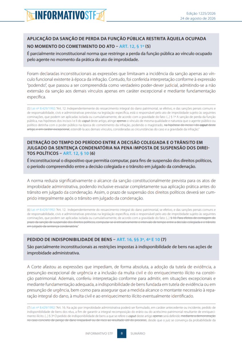 CarlosnoMp's tweet photo. 🔴 VAI CAIR

◽Foi publicado, no informado do STF, a decisão relativa às declarações de inconstitucionalidade na Lei de Improbidade Administrativa https://t.co/YYOHA3sARM
