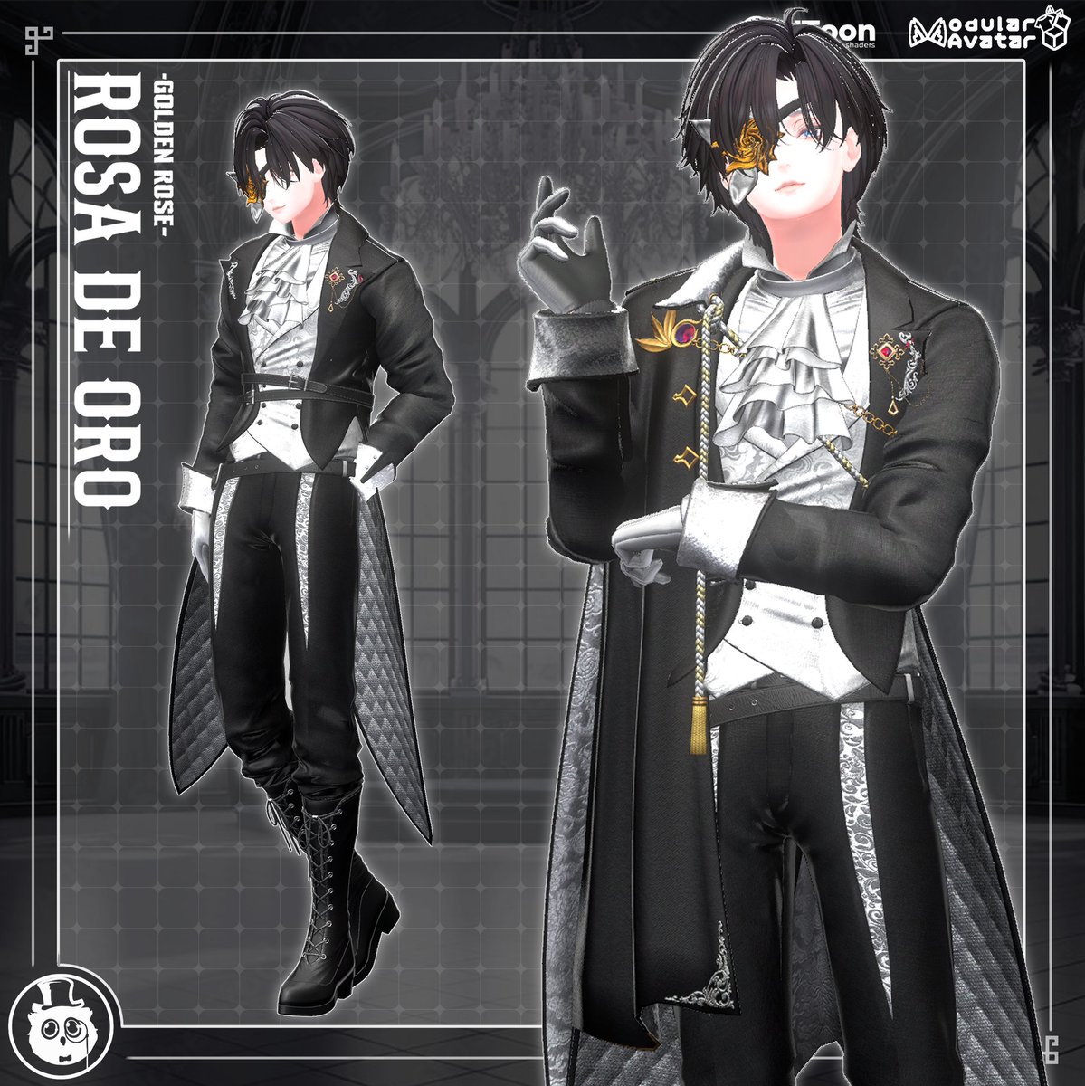 Pocogufo's tweet photo. 『-Gufo-'s New cloth』 
  
--ROSA DE ORO--

Link-https://t.co/XERifl5Nal   

普通の執事から少し洗練された、そして致命的な雰囲気を活かして作ってみました。

📅 8月28日18時 販売予定    

📷フォロー＆RT(RP)してくださった方の中から、抽選で5名様にギフトをプレゼントいたします! https://t.co/xQA0g9WU0a