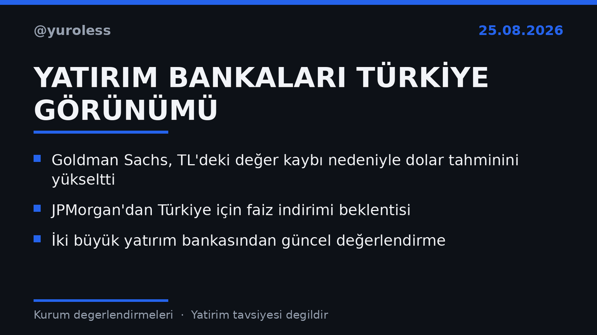 yuroless's tweet photo. Habere göre Goldman Sachs, Türk Lirası'ndaki aylık değer kaybının hızlanmasını gerekçe göstererek dolar/TL tahminini yukarı çekti. https://t.co/JjYPJ0nJxz
